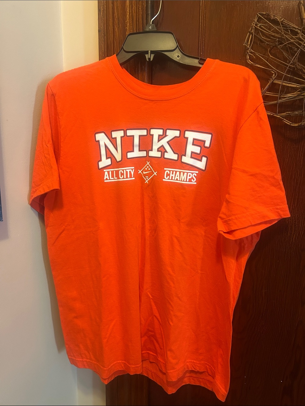 Nike Men’s Bright Orange Graphic Short-Sleeve Tee